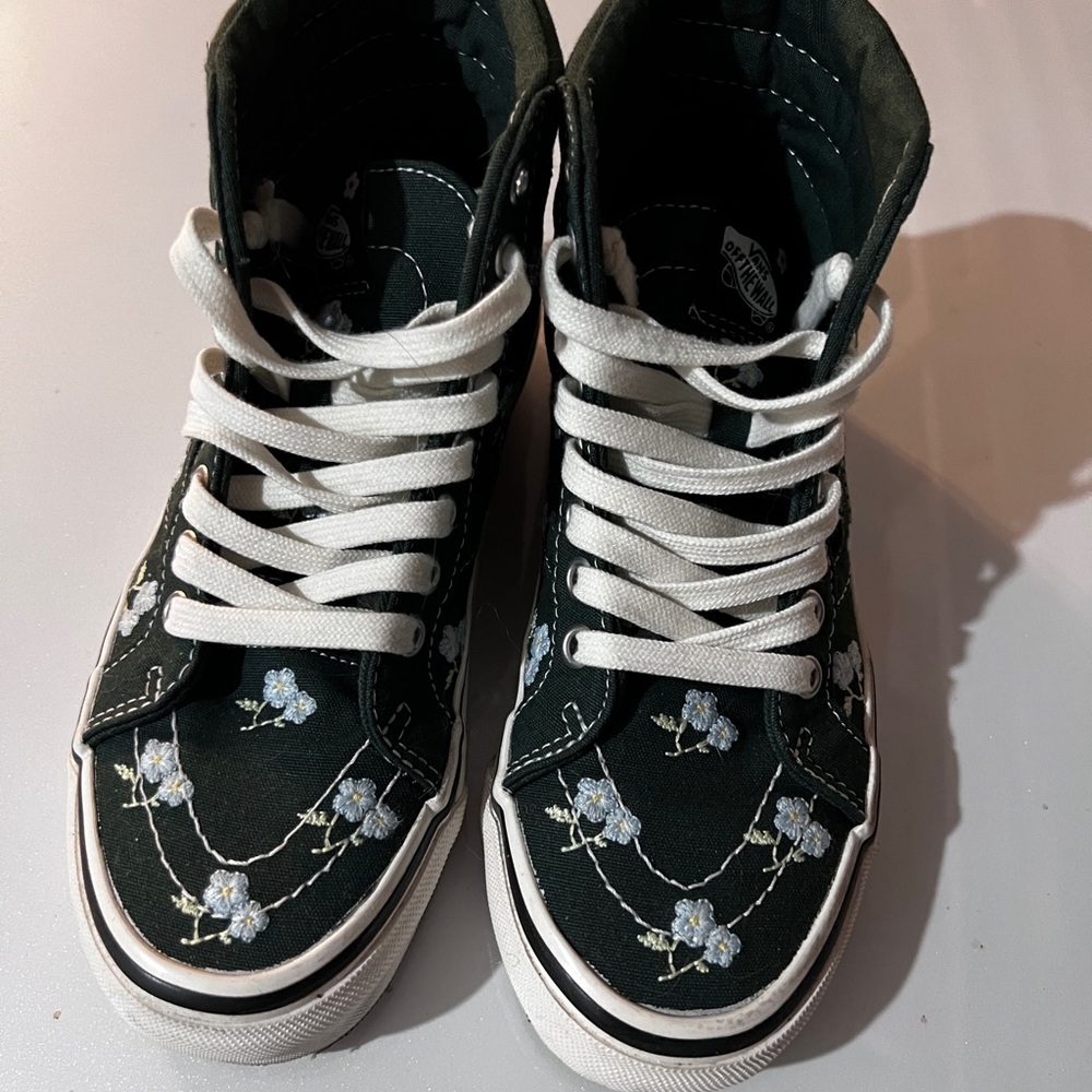 Vans Black Floral High-Top Sneakers